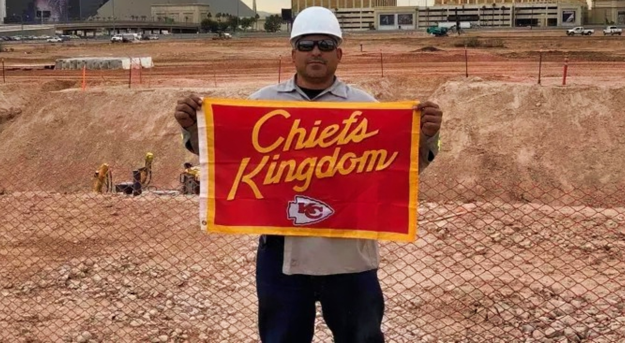 Chiefs Flag Takes Flight Under Allegiant Stadium’s Mighty Wings