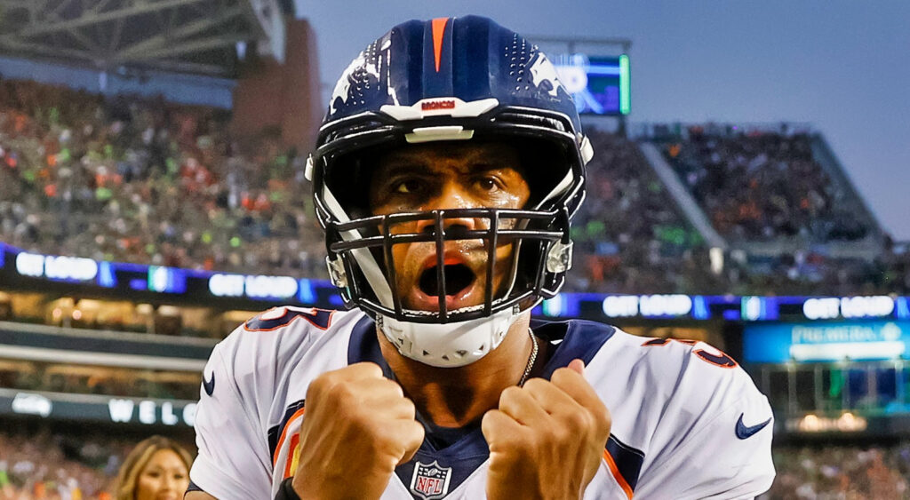 Russell Wilson celebrating