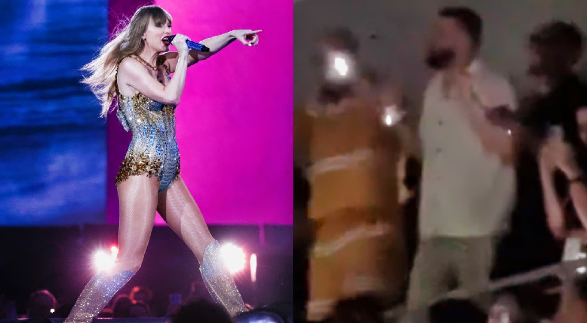 VIDEO: Social Media Is Having A Field Day Watching What Taylor Swift Made  Travis Kelce Do During 'Eras' Tour