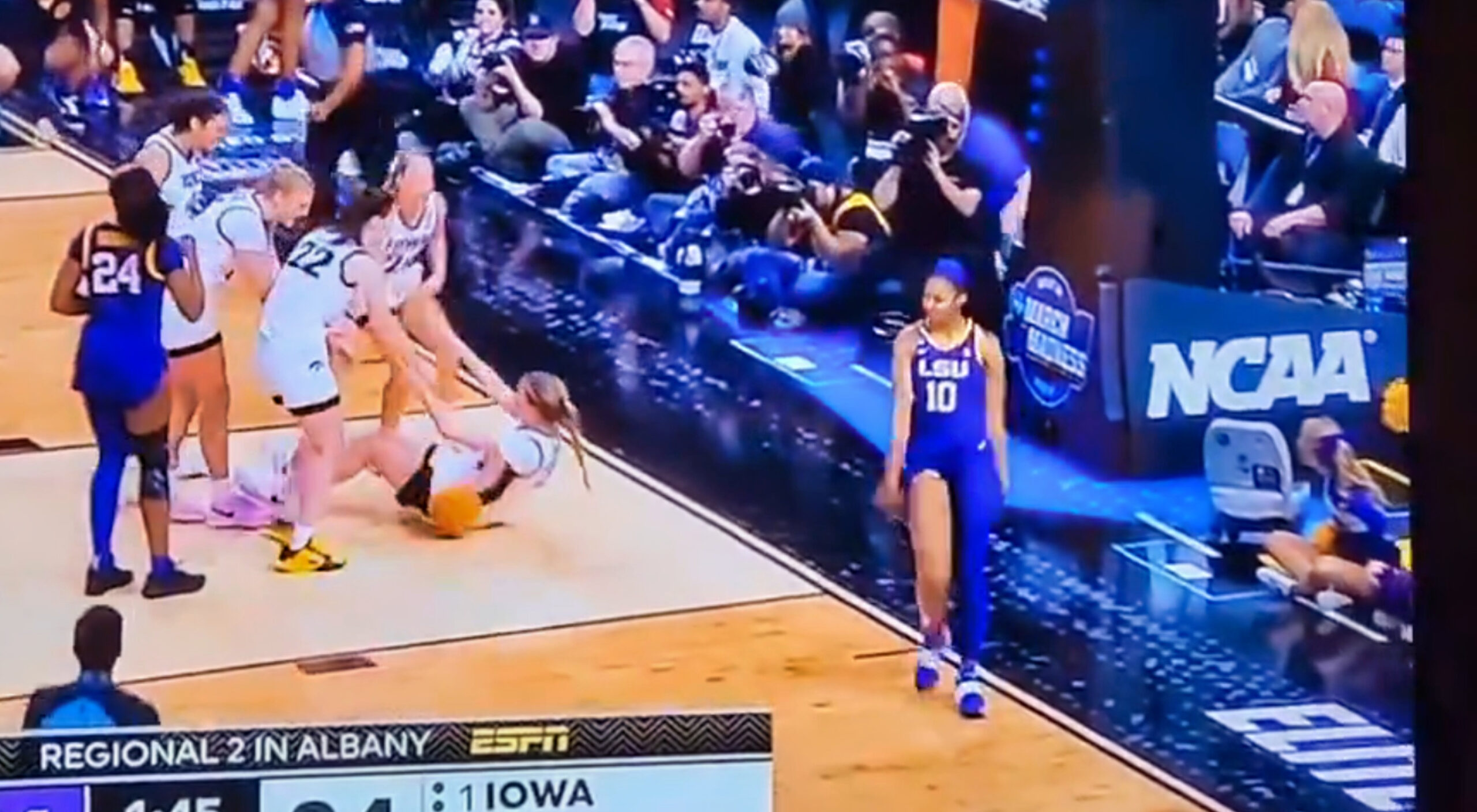 Video Iowa Star Savagely Taunted Angel Reese After She Fouled Out During Lsus Elite Eight Loss 8005