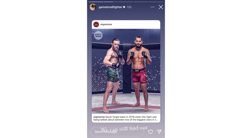 Jorge Masvidal Instagram story