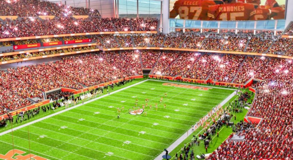 Rendering of the Kansas City Chiefs' proposed new stadium.