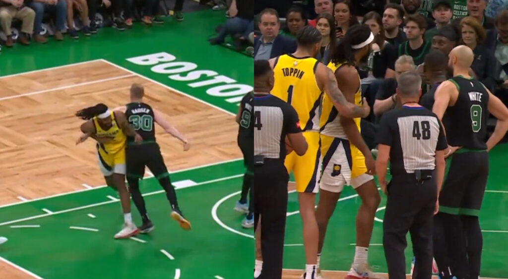 Isaiah Jackson and Sam Hauser’s Scrappy Altercation in Celtics game