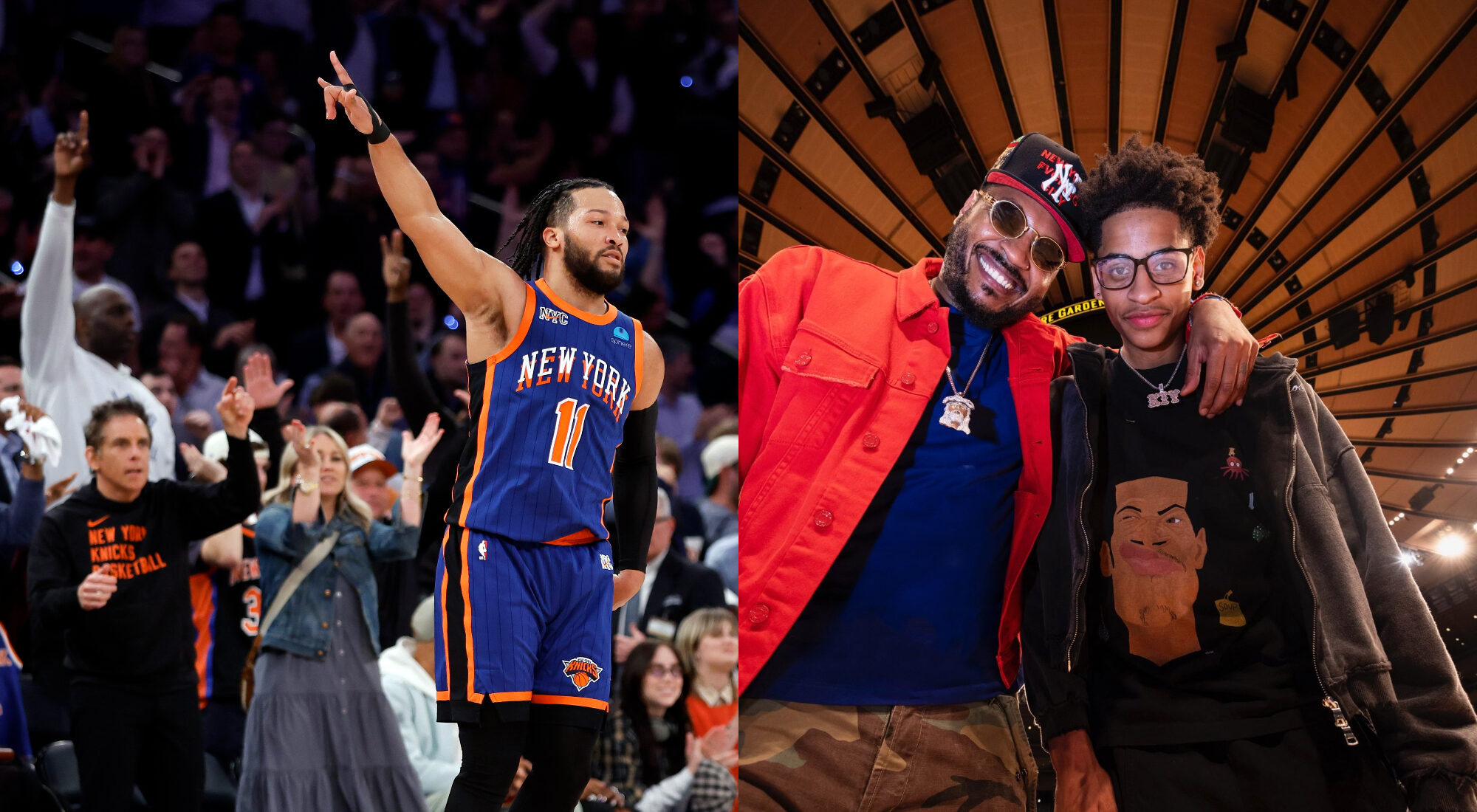 Knicks Game 5 Victory: Carmelo Anthony Celebrates with Son Kiyan at MSG