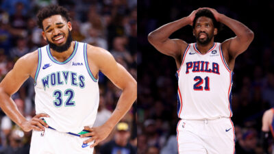 Joel Embiid slams Karl-Anthony Towns