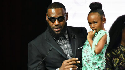 LeBron James reacts to Zhuri's adorable moment