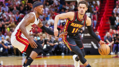 Trae Young Dribbling against Jimmy Butler