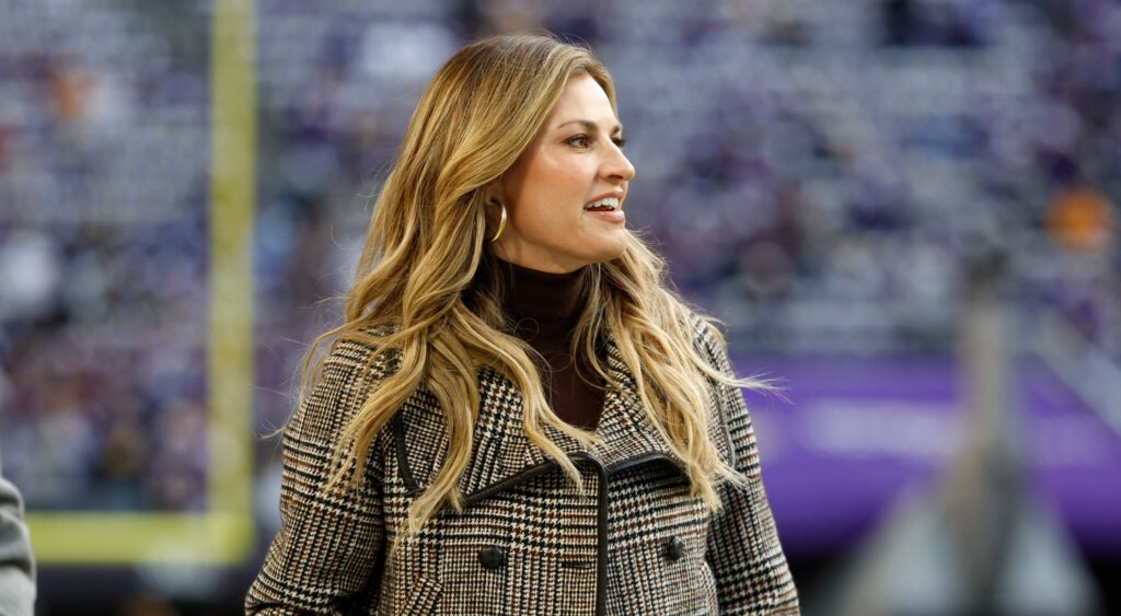 Erin Andrews on the sideline during an NFL game