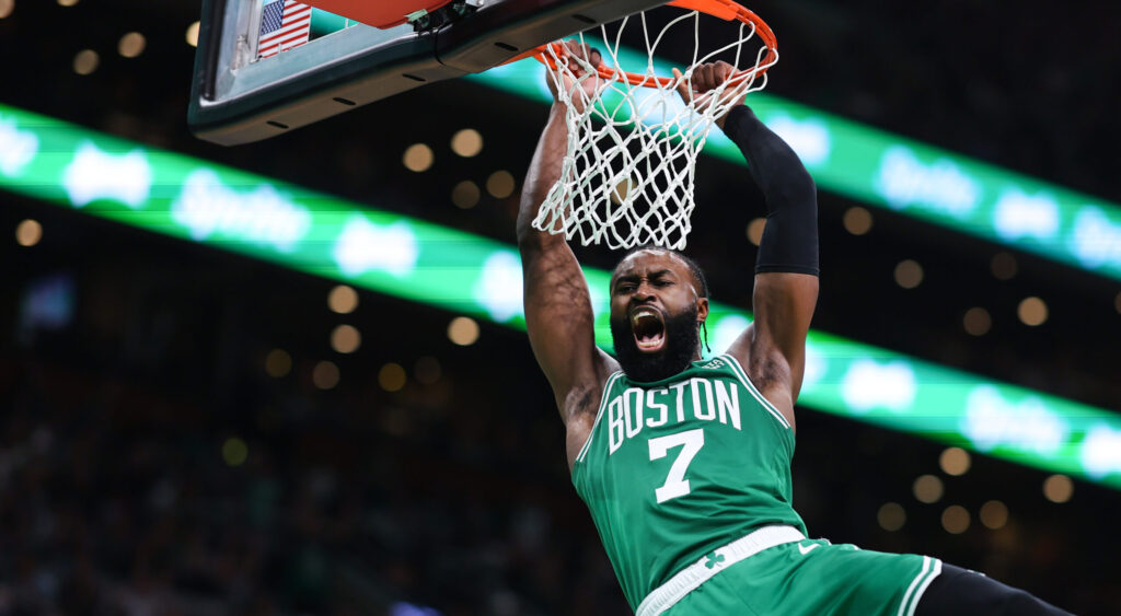 Jaylen Brown fires up Celtics