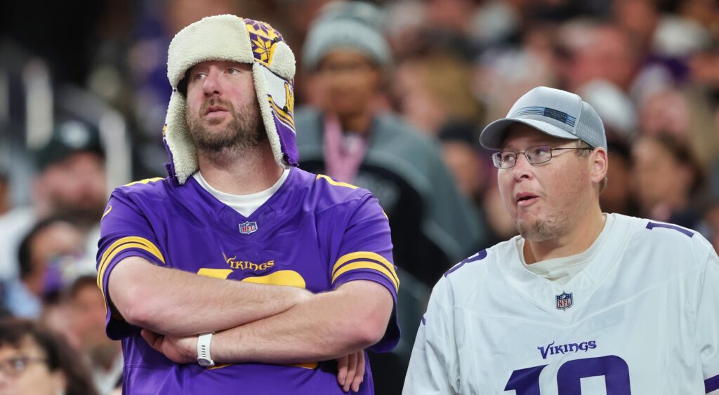 Minnesota Vikings fans looking on.