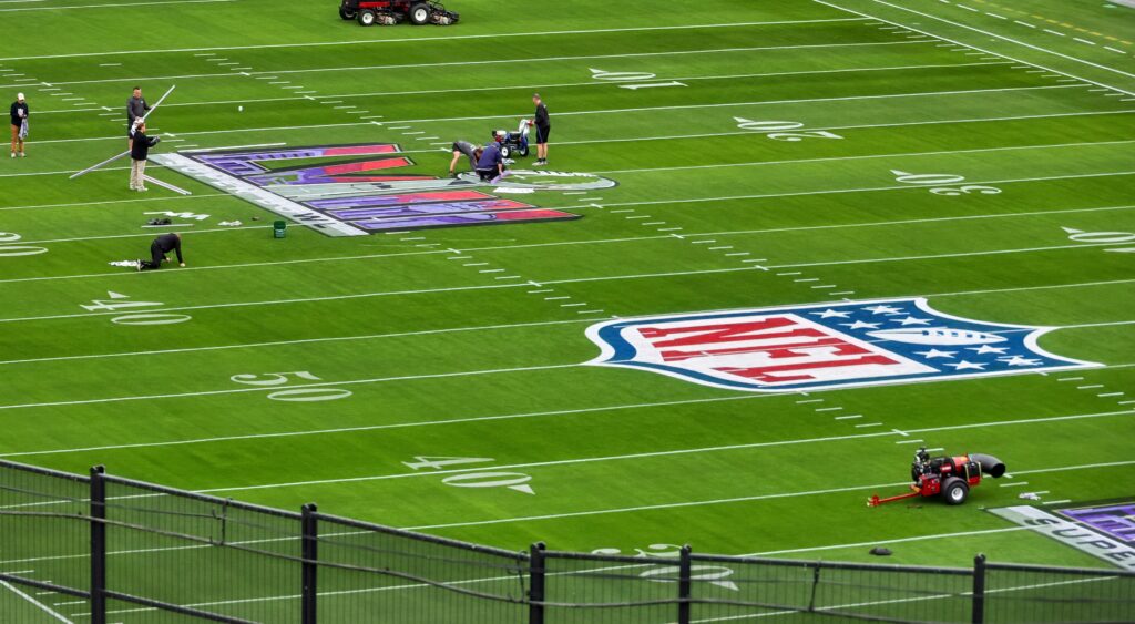 NFL logo and Super Bowl logo featuring the San Francisco 49ers and Chiefs