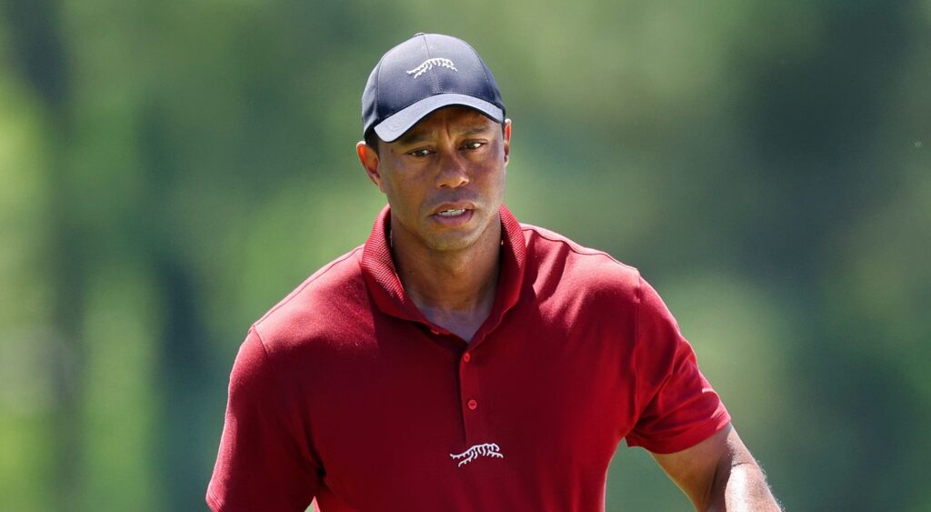 Tiger Woods looking on during The Masters.