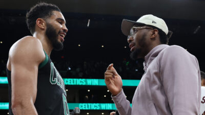 Jayson Tatum links up with Donovan Mitchell