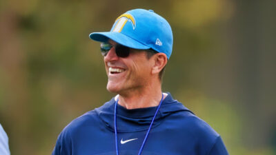 Jim Harbaugh smiling