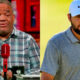 Jason Whitlock speaking (Left) Scottie Scheffler on golf course (Right)