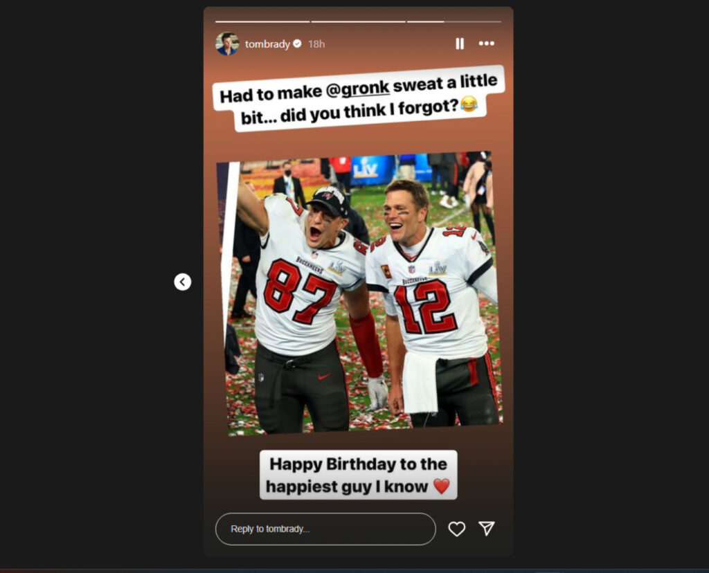 Tom Brady Instagram Story