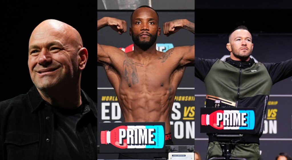 Dana White, Leon Edwards, and Colby Covington