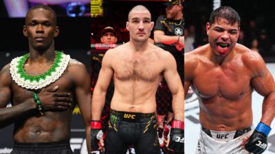 Israel Adesanya, Sean Strickland, and Paulo Costa