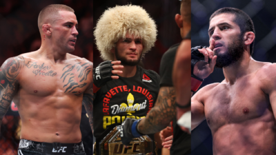 Dustin Poirier, Khabib Nurmagomedov and Islam Makhachev