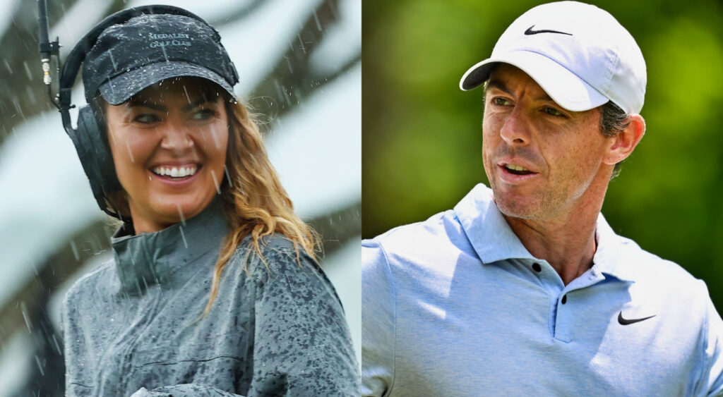 Photos of Amanda Balionis and Rory McIlroy