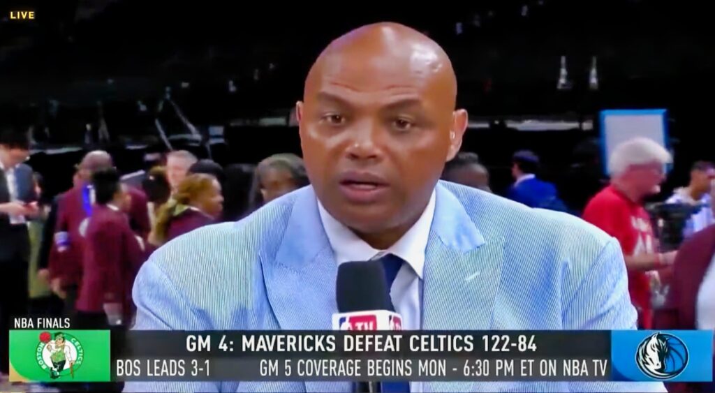 Charles Barkley speaks on television.