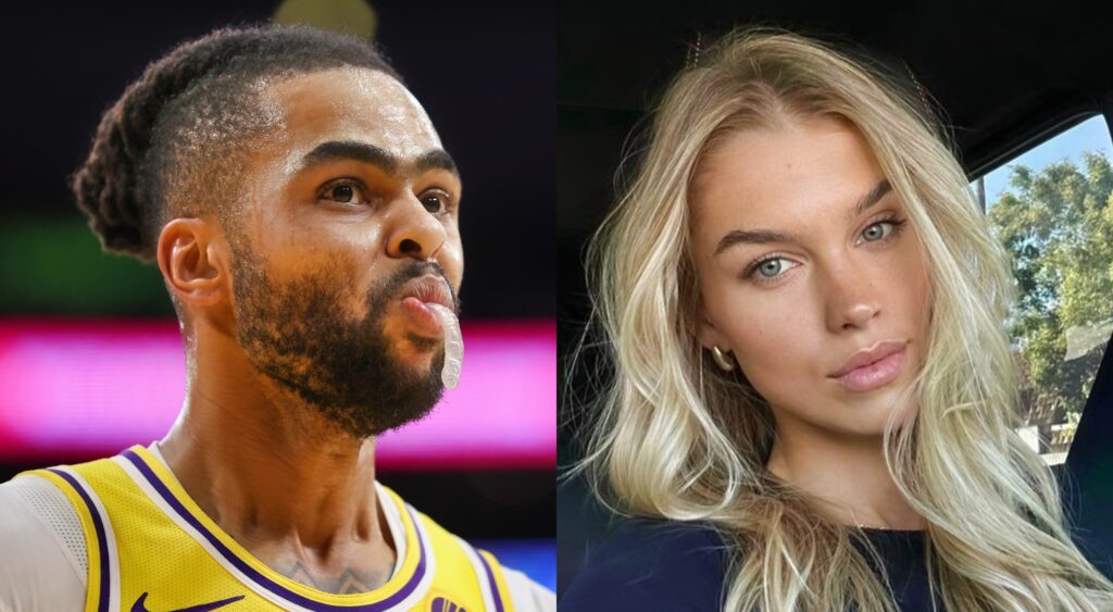 D'Angelo Russell and his girlfriend, Laura Ivaniukas.