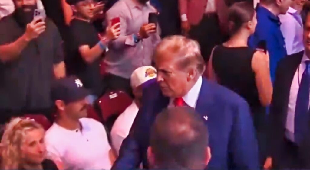 Donald Trump and Aaron Rodgers at UFC 302