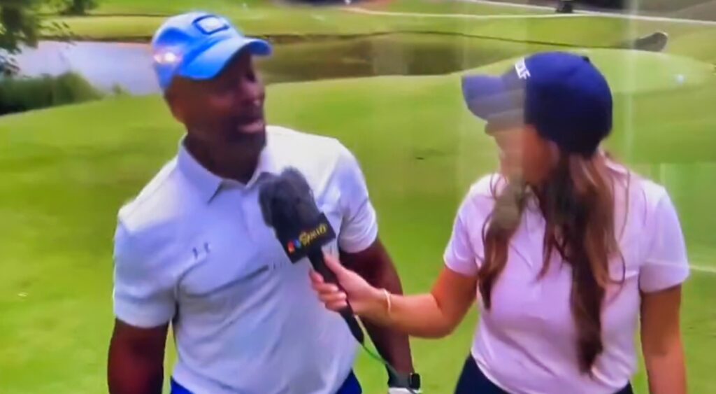 Golf reporter interviews Everette Sands thinking he's Vince Young.