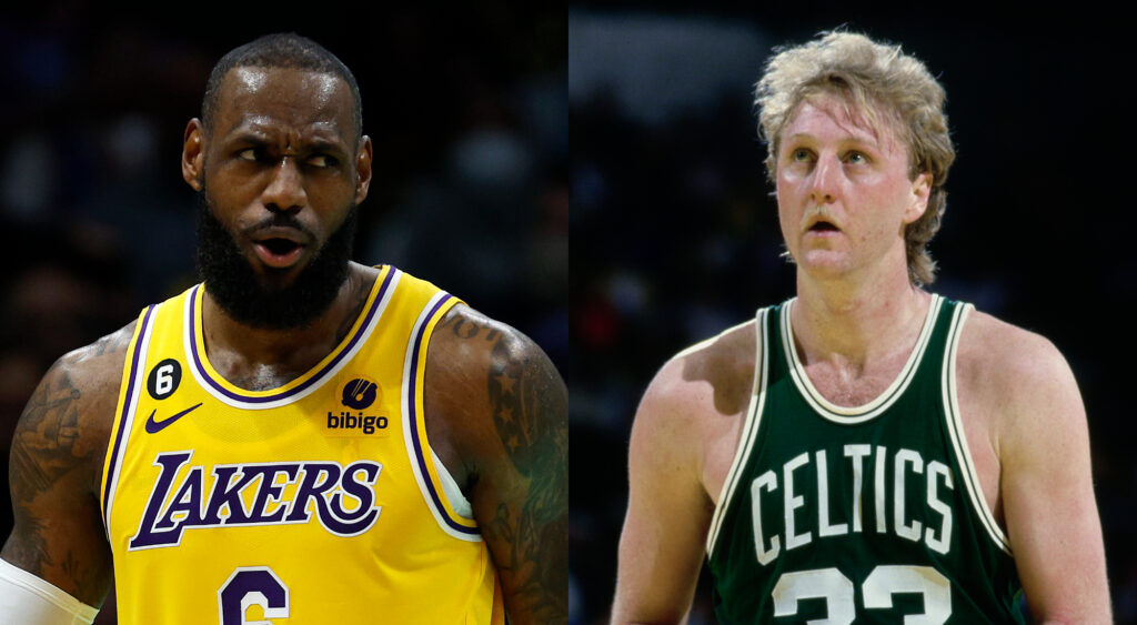 LeBron James gets wowed by Larry Bird