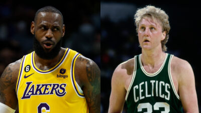 LeBron James gets wowed by Larry Bird