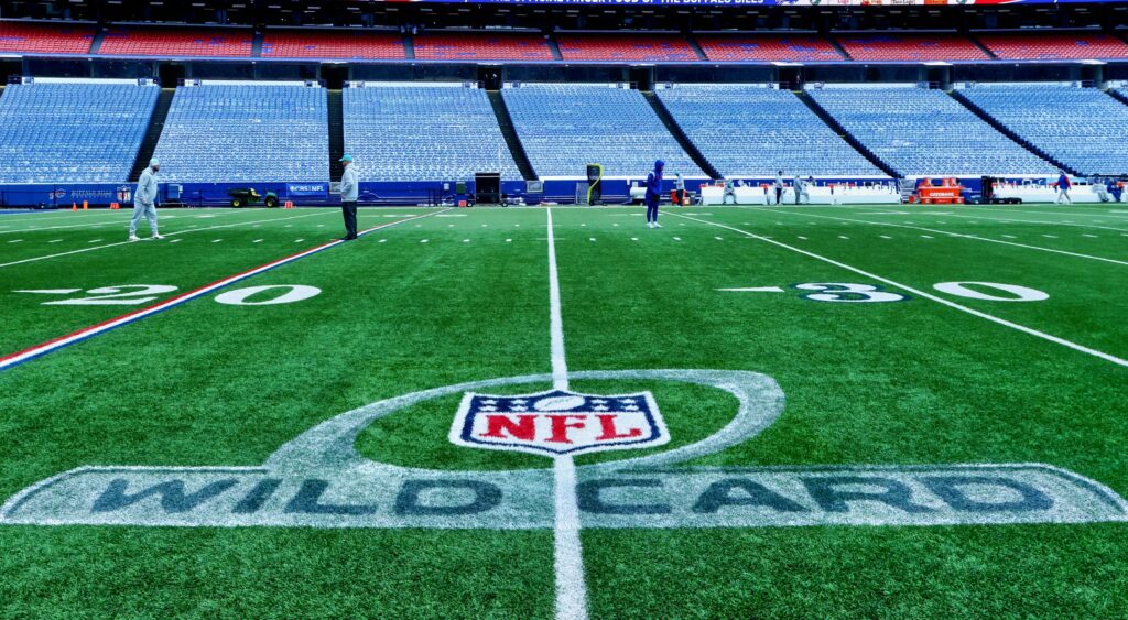 The wild card logo during an NFL Playoffs game.