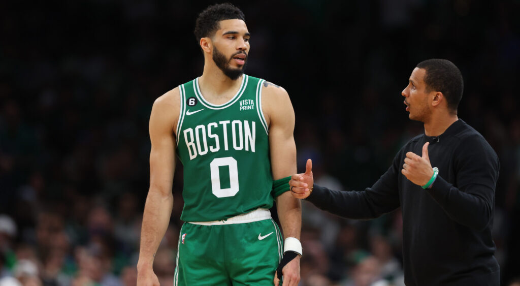 Coach Joe Mazzulla Stands Up for Jayson Tatum With Soccer Legend Neymar ...