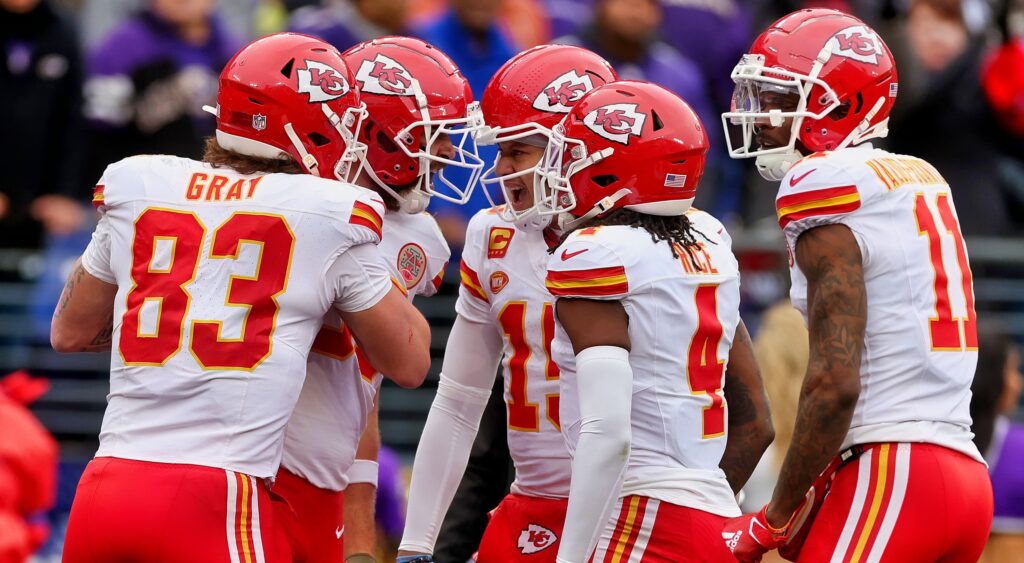 Kansas City Chiefs celebrating a play.