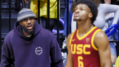 LeBron James at Bronny James USC game