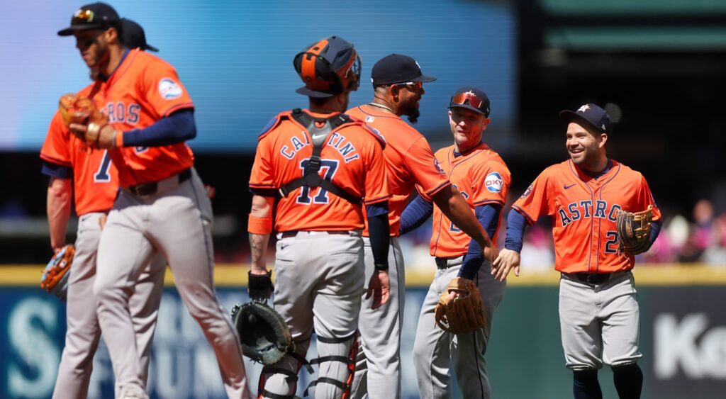 Houston Astros celebrating.