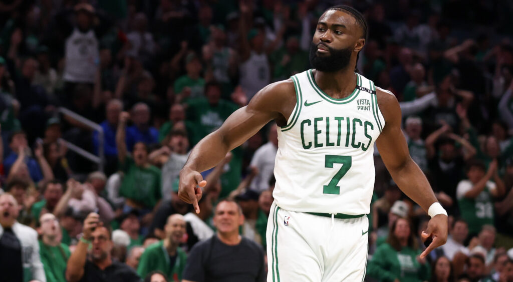 Jaylen Brown talks about Game 3 win