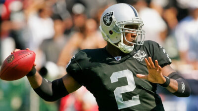 Jamarcus Russell throwing football