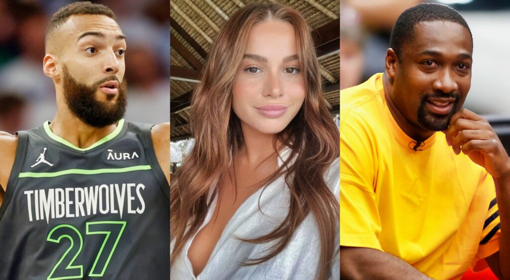 Rudy Gobert, Julia Bonilla and Gilbert Arenas