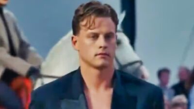 Joe Burrow walking the runway in Paris