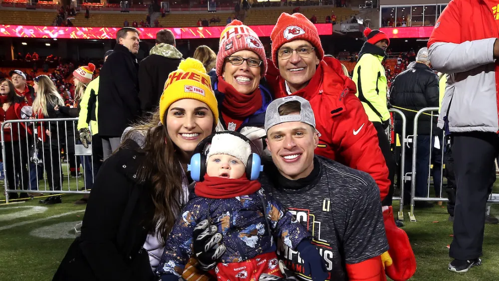 Harrison Butker celebrating Super Bowl championship with his family