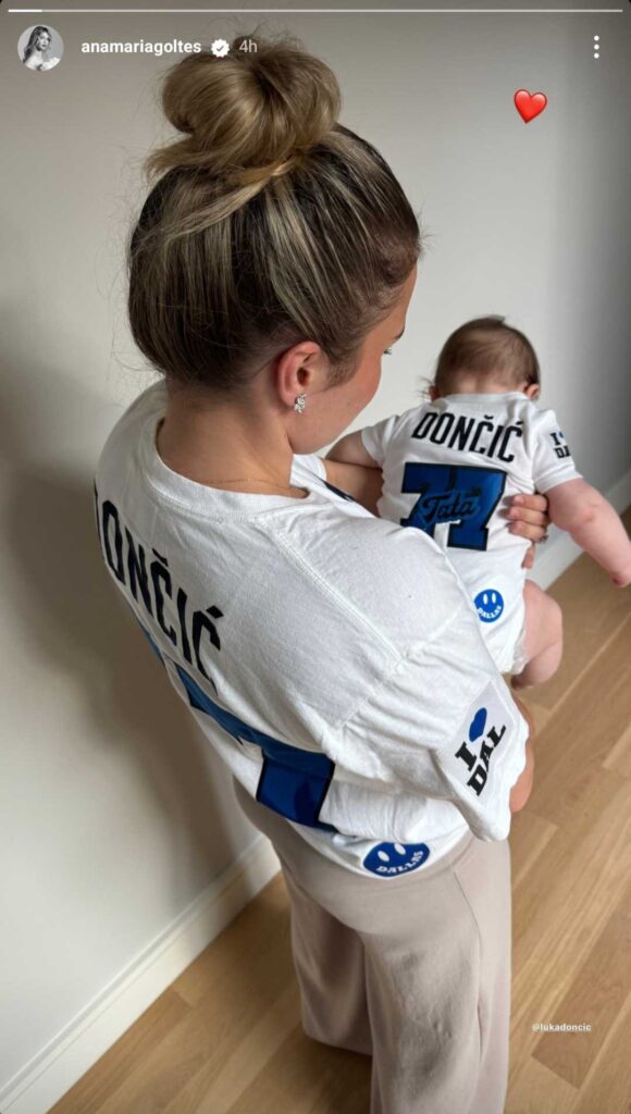 PHOTO: Luka Doncic’s Fiancee Anamira Goltes and Baby Gabriela Steal the Spotlight in Heartwarming Jersey Snap