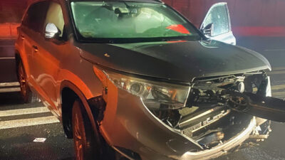 Randy Scott's SUV after crash
