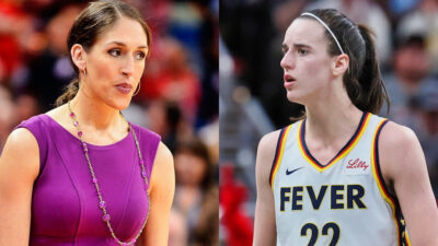 Photos of Rebecca Lobo and Caitlin Clark