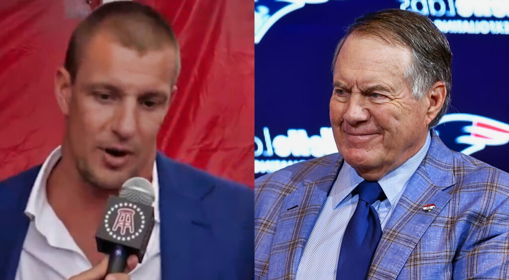 Rob Gronkowski and Bill Belichick