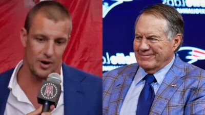 Rob Gronkowski and Bill Belichick