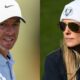 Rory McIlroy on golf course. Erica Stoll on golf course.