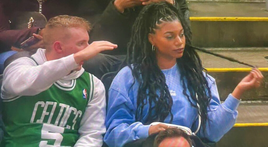 Celtic fan sitting next to Taylor Rooks