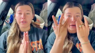Tianna Robillard crying in car