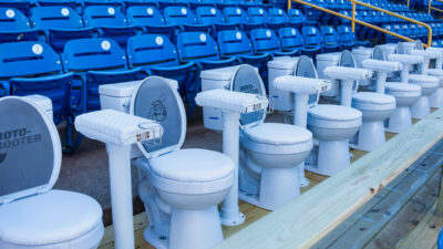 Toilets installed by Minor League Baseball Team