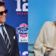 Photo of Tom Brady smiling and photo of Gisele Bundchen looking to her right